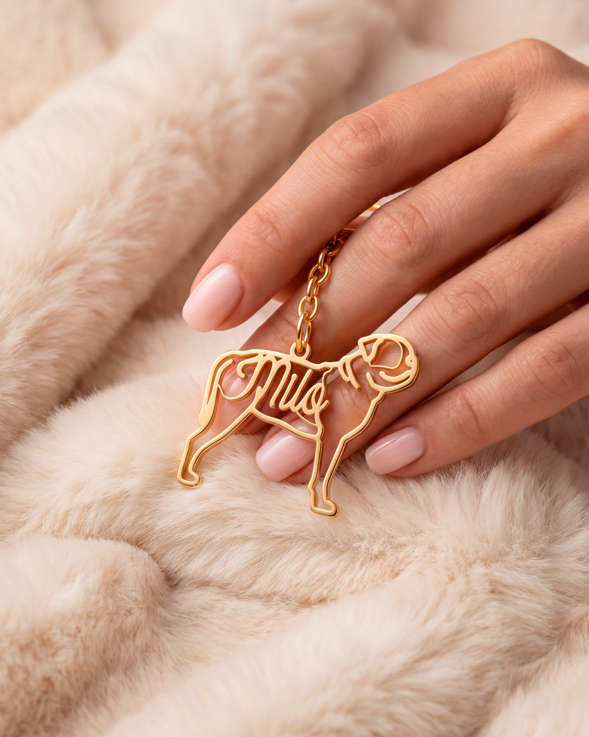 Custom Dog Keychain with Name