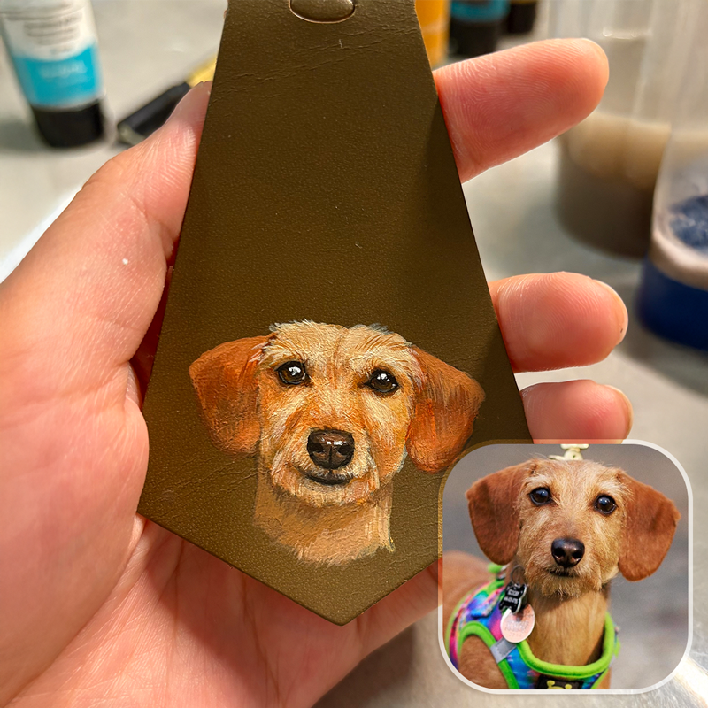 Hand-Painted Pet Portrait Charm by Helena